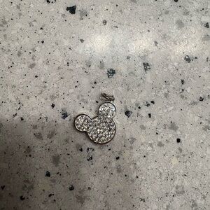 Crystal Mickey Mouse Pendant Charm - Silver Tone